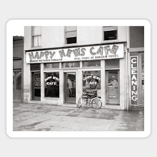 Happy News Cafe, 1938. Vintage Photo Magnet